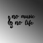 Wallity Escultura de pared No Music No Life en Negro